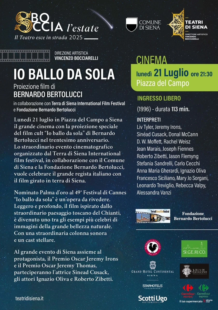 Proiezione speciale Io Ballo da Sola in Piazza del Campo