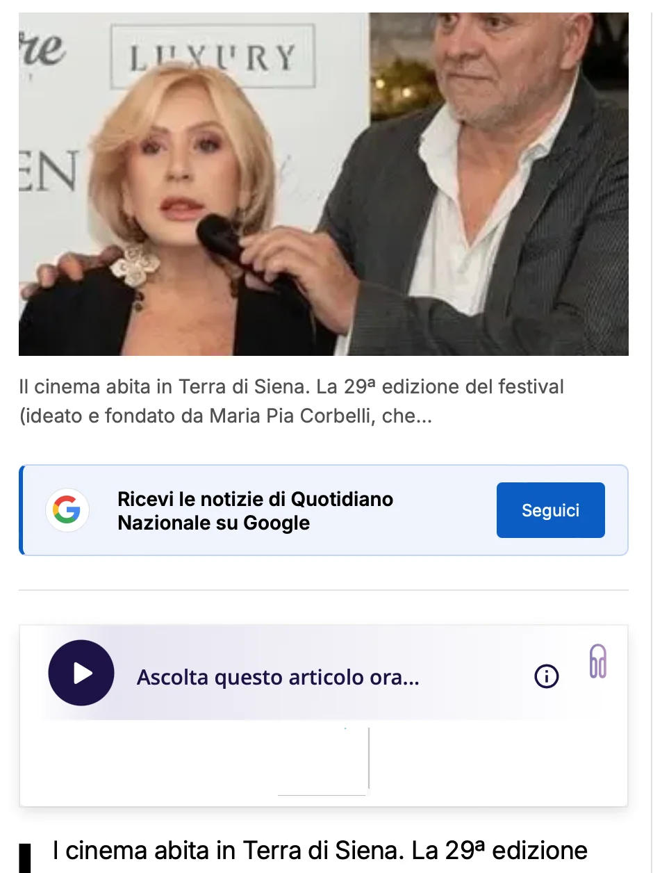Rassegna Stampa 29° Terra di Siena International Film Festival 2025