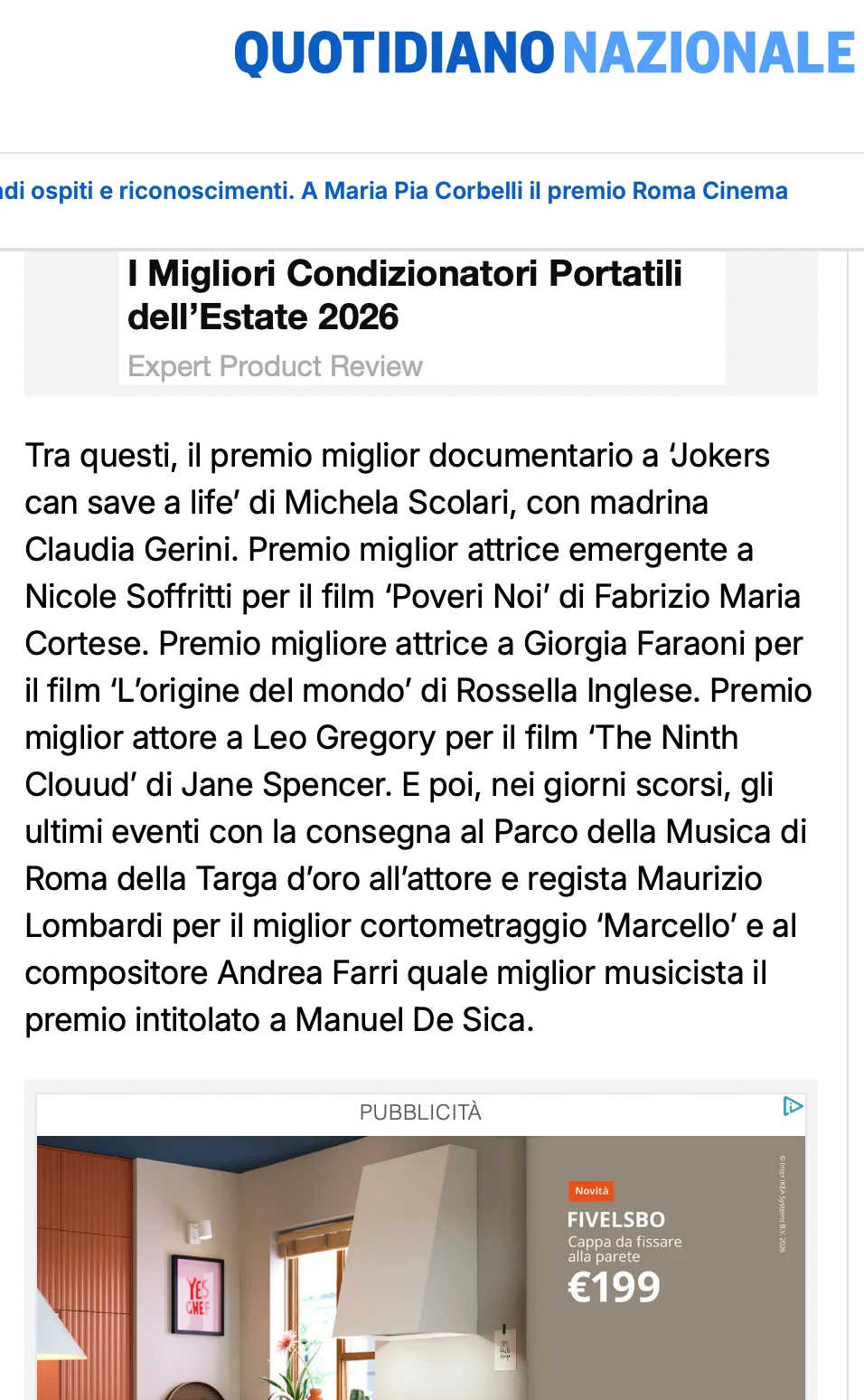 Rassegna Stampa 29° Terra di Siena International Film Festival 2025