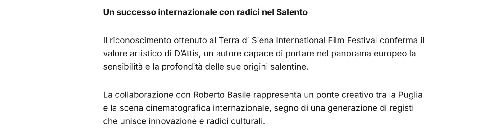 Rassegna Stampa 29° Terra di Siena International Film Festival 2025
