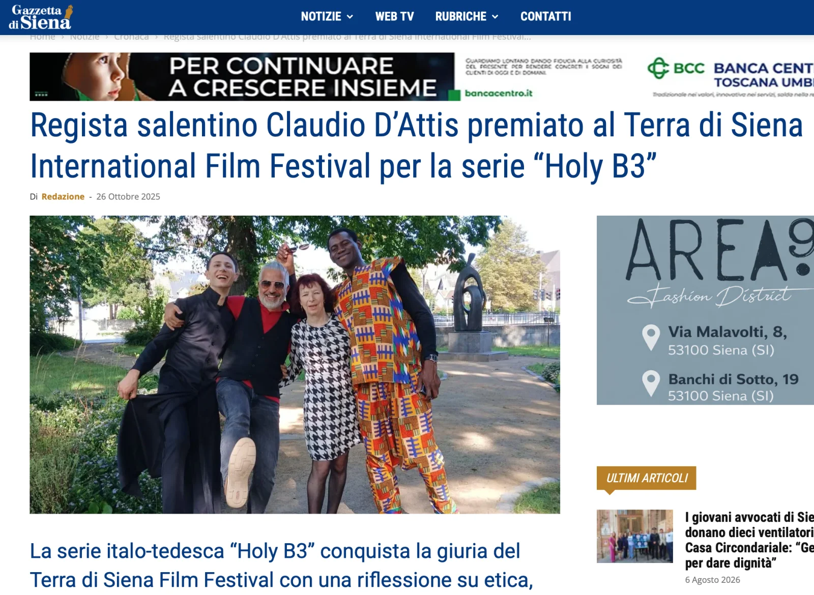 Rassegna Stampa 29° Terra di Siena International Film Festival 2025