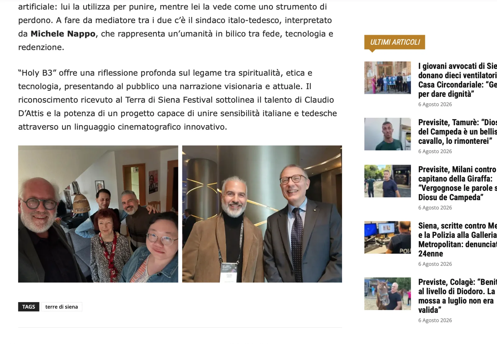 Rassegna Stampa 29° Terra di Siena International Film Festival 2025