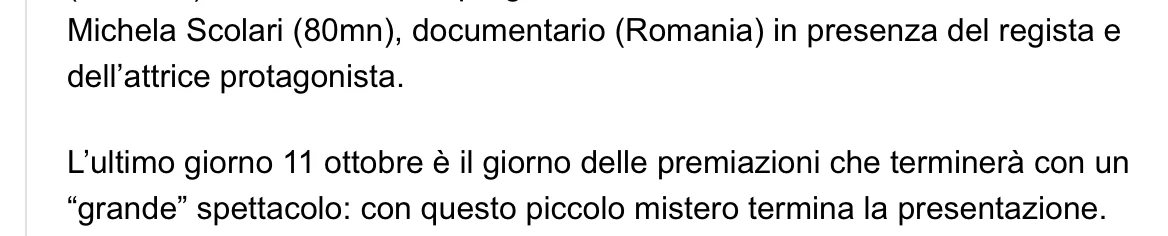 Rassegna Stampa 29° Terra di Siena International Film Festival 2025