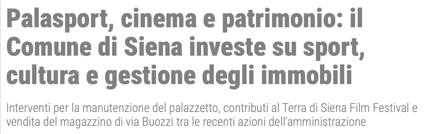 Rassegna Stampa 29° Terra di Siena International Film Festival 2025